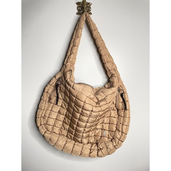Free People Handbags - Free People FP MOVEMENT Quilted Carryall Bag Tote in Desert Sands Tan NEW Defect